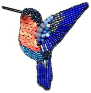 Unique Handmade Seed <b>Beads</b> Bird Brooch Gift Design Fashionable Bird Embroidery Seed <b>Beads</b> Brooch Patch - Product Image 2