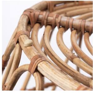 Handmade Natural Rattan Storage Basket | Boho Wicker <b>Laundry</b> <b>Hamper</b> with Handles Eco-Friendly Open-Weave Round Decorative Basket - Product Image 3