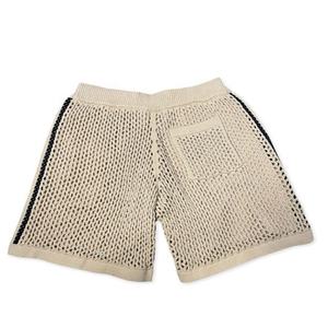 New Design Custom Crocheted <b>Mesh</b> Shorts for Men 100% Polyester Anti-Wrinkle Plain Dyed Solid Pattern Board Shorts Casual Style - Product Image 6