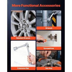 Set di Attrezzi per Riparazione Auto da 256 Pezzi, Kit Meccanico con Chiavi a Bussola SAE e Metriche da 1/4, 3/8, 1/2 Pollici, Cacciaviti - Product Image 6