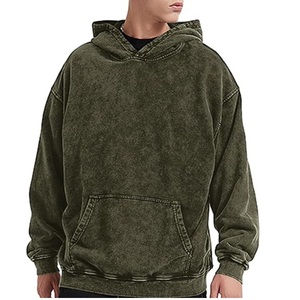 Sudadera con Capucha Personalizada de Algodón Suave, Estilo Vintage, Lavado Ácido, Efecto Desgastado por el Sol, Oversize, Streetwear, para Hombre - Product Image 2