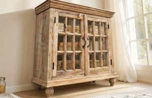 Mueble Modular de Madera de Mango Sólida con Espejo y Altura Ajustable, Diseño Ecológico que Ahorra Espacio para Almacenamiento en la Sala de Estar - Product Image 2