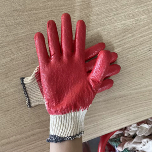 ถุงมือยางเคลือบหลายสีแบบเวียดนาม ป้องกันการบาด ป้องกันการลื่น ใช้ซ้ำได้ ถุงมือถักเคลือบยางลาเท็กซ์ผสมฝ้าย 10 คู่ สำหรับทำสวน ป้องกันมือ - Product Image 1