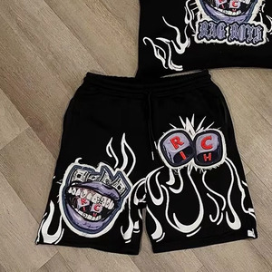 Conjuntos Deportivos de Verano con Sudadera con Cordón y Pantalones Cortos para Correr |   Conjuntos Cortos de Verano Personalizados para Gimnasio, Ligeros, de Algodón y Poliéster - Product Image 6