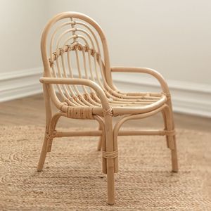 Wicker Kids Chair Handmade Rattan Children Chair Natural Woven Furniture for Playroom Bedroom Kindergarten Home Decor - Product Image 1