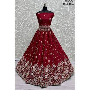 Collections de velours de vêtements de mariée indiens pour la mariée avec le travail de Zarkhan par Fabzone - Product Image 2