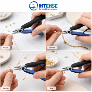 Alicates Profesionales de Punta Plana para Joyería, Acero Inoxidable, Herramienta de Precisión para Abalorios, Mango Ergonómico Antideslizante, INTENSE SURGICAL - Product Image 2