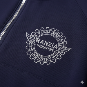 RANZIA Designer Heavyweight Men Zip Hoodie Acid Wash Distressed Rhinestone RANZIA Factory Custom Men Heavyweight Zip Hoodie - Product Image 3
