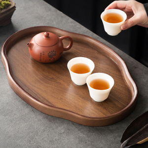 <b>Rustic</b> Wooden Serving Tray for Dining <b>Table</b> <b>Coffee</b> <b>Table</b> Kitchen Counter Handmade Decorative Serving Platter with Side Handle - Product Image 6