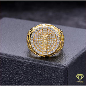 Luxury Cross Design Moissanite Diamond Hip Hop <b>Ring</b> With 925 Sterling <b>Silver</b> And Gold Tone Finish For <b>Men</b>’s Statement Jewelry - Product Image 5
