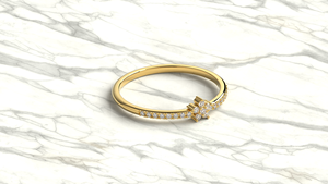 Luxury 18K Gold Flower Cluster Diamond Ring Dainty Pave Round Diamond Ring Stackable Band Fine Jewelry Engagement Gift for Women - Product Image 3
