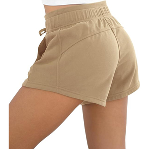 Shorts de sport pour femmes OEM/ODM avec poches, en coton French Terry, avec cordon de serrage, pour l'été, décontractés, pour l'entraînement et les activités sportives - Product Image 3