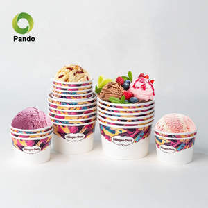 Vasos de Papel Desechables Personalizables de Doble Pared para Helado, Ecológicos, con Tapas y Cucharas con Logotipo, Tamaños de 3oz a 16oz - Product Image 4