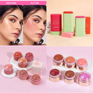 บลัชออนเนื้อครีมหลากสี บลัชออนมินเนอรัลแบบบาล์ม กันน้ำ สีชัดติดทนนาน แต่งหน้าได้ทั้งแก้มและริมฝีปาก - Product Image 2