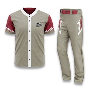 OEM Custom Baseball Uniform Men's Short Sleeve Jersey and Pants Set <b>Moisture</b> Wicking Polyester All Seasons Regular Fit - Product Image 1