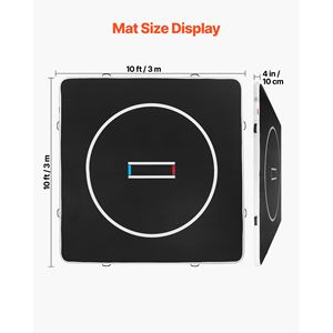 Colchoneta Inflable de PVC Grueso de 10x10 pies para Lucha Libre, Gimnasio en Casa, Ejercicio, Círculos de Entrenamiento Plegables, 60 Capas Protectoras para Artes Marciales - Product Image 2