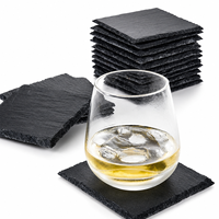 Sous-verres en ardoise personnalisés avec logo imprimé, forme carrée/ronde/cœur, 10*10cm, cadeaux promotionnels bon marché pour événements et activités, à offrir en cadeau