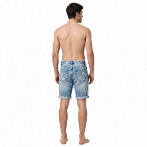Pantalones Cortos Bermuda para Hombre, Hechos en Fábrica, de Spandex/Algodón Lavado, Ecológicos, de Cintura Media, con Cierre de Cremallera, Estilo Casual, con Bolsillos, Tejido de Tela - Product Image 3
