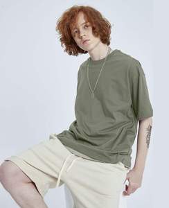 Camiseta de Manga Corta con Cuello en V para Hombre, Corte Holgado, Color Sólido, Suave, Transpirable, Ligera, Informal, para Uso Diario - Product Image 3