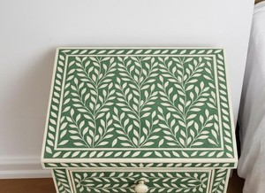 Mesa Consola Moderna con Incrustaciones de Hueso Verde y Blanco, Mueble de Salón de Estilo Antiguo, Venta al Por Mayor - Product Image 5
