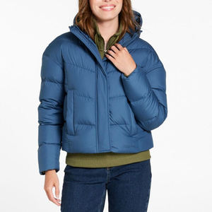 Hooded Puffer Jacket Men's Winter <b>Fleece</b> Casual Style Regular Length <b>Orange</b> Color Breathable Loose Fit Zipper Closure Polyester - Product Image 4