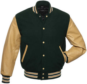 Chaqueta Varsity de Béisbol para Hombre, al por Mayor, con Mangas de Cuero Vacuno Bordado - Product Image 3