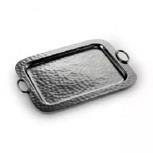 Bandeja Grande de Acero Inoxidable Dorada, Estilo Europeo, para Servir Alimentos, Pan, Postres, Café, Té y Tazas - Product Image 3