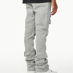 High Quality Custom Heavyweight Cotton Sweatpants for Men Flare <b>Jogger</b> Track Pants with Cargo Private Label - Product Image 4