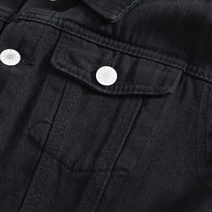 Chaleco vaquero negro para hombre, informal, con cuello vuelto, sin mangas, con botones frontales, prenda exterior de verano, de algodón tejido, color liso, lavado, con múltiples bolsillos. - Product Image 5