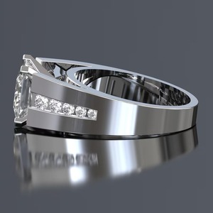 Platinum Princess Cut Diamond Engagement <b>Ring</b> With Side Diamonds GIA Certified Women's Classic Style - Product Image 2