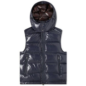 Chaleco Acolchado Rojo con Capucha para Hombre, Cierre de Cremallera, Impermeable, Cortavientos, Informal, para Invierno, Color Sólido, Poliéster - Product Image 5