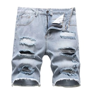 Factory Direct High Quality Denim <b>Jeans</b> Shorts <b>Soft</b> Comfortable Mid Waist Customized Vintage Hip-Hop Straight Shorts Low Price - Product Image 1