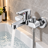 Mitigeur de douche mural moderne en céramique électroplaquée cuivre, chaud/froid, trois voies, encastré, pour salle de bain, hôtel, appartement