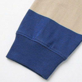 Polo à manches longues en jersey piqué de coton épais avec poignets côtelés, logo personnalisé OEM, style décontracté à rayures contrastées - Product Image 3