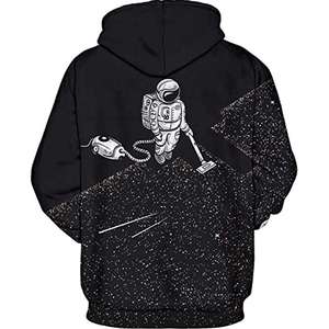 Sudadera con Capucha Personalizada al por Mayor con Estampado 3D de Astronauta, Sudadera con Capucha Oversize Unisex con Gráfico de Galaxia para Hombre, Estilo Urbano 2026 - Product Image 4