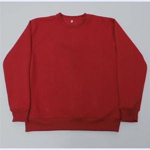 Sweat-shirt col rond rouge uni en molleton épais, tissu en coton durable, impression personnalisée, marque privée, vente en gros de sweats. - Product Image 5