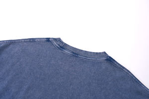 T-shirt Homme Oversize Style Hip Hop 200 GSM Ample Uni Délavé à l'Acide Personnalisable avec Logo - Product Image 6