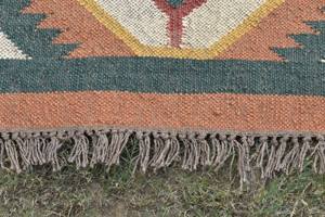 Tapis en jute tissé à la main, tapis kilim réversible, tapis en fibres naturelles durables, style bohème pour la maison et l'hôtellerie - Product Image 3