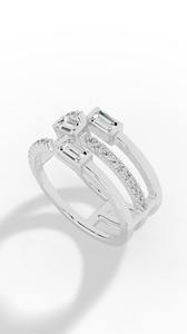 Anillo Cascada con Diamantes Cultivados en Laboratorio de Corte Baguette y Redondo Brillante, Oro 10K, Venta al por Mayor, Fabricante y Proveedor de Joyería Fina OEM - Product Image 4