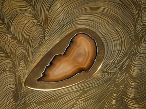 Unique Design coffee <b>table</b> luxury brass cocktail <b>table</b> Belgian midcentury center <b>table</b> resin agate stone inlay <b>table</b> - Product Image 2