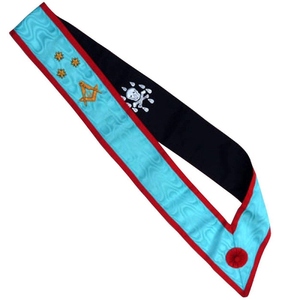 Faja Masónica del Rito Escocés Master Mason, 3 Estrellas, Faja Azul Moiré, Regalia del Rito Escocés, Faja de Grado Masónico - Product Image 5