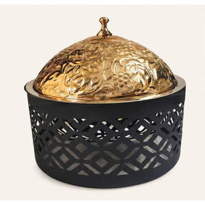 Classic Gold Plated Stainless Steel Hot Pot Casserole Modern Design Insulated Food Warmer for Weddings Buffets and Catering - Product Image 1