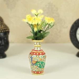 Vase à fleurs décoratif en marbre, fait main, accent de décoration intérieure, nouvelle arrivée, élégante décoration de table, décoration intérieure - Product Image 6