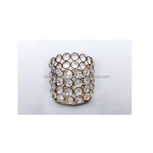 Handmade Crystal Votive Candle Holder Candle Holder <b>Pillar</b> with Crystal Globe Lighting Decoration Shiny Candle Holder - Product Image 3