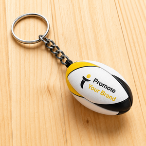 Porte-clés miniature de ballon de rugby personnalisé, cadeau publicitaire promotionnel, vente en gros, logo imprimé, souvenir pour les fans de sport, cadeau d'événement - Product Image 1