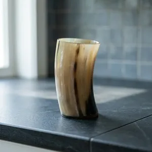 Vaso de Vidrio Hecho a Mano con Cuerno de Búfalo Natural, Rústico y Ecológico, para Navidad y Halloween, de REHMAN CRAFT - Product Image 2