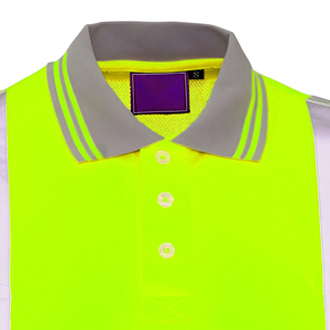 Camiseta Polo de Seguridad Reflectante de Alta Visibilidad para Hombre, Manga Corta, Amarilla, Clase 2, Ropa de Trabajo Transpirable de Poliéster Tejido, Estilo Casual - Product Image 3