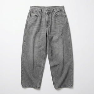 Jeans en denim gris décontracté pour hommes, coupe large et droite, en coton, style baggy, vente en gros - Product Image 1