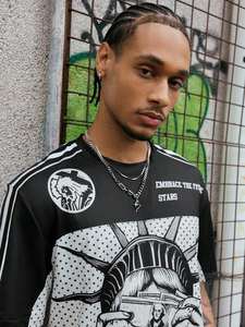 T-shirt Hip Hop Oversize en Maille Sublimée Personnalisée avec Numéro 07, Style Streetwear, Fournisseur Américain OEM - Product Image 3