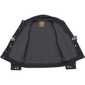 Chaqueta Vaquera Clásica Negra de Cuero para Hombre MDM1015 2025 con Bolsillos para Pistola - Product Image 1